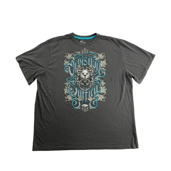 Nike Lebron James Orbis Non Sufficit Lion Tee Shirt Size 3XL Gray - Picture 1 of 11